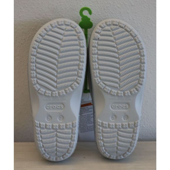 Crocs 209210 Men's Sz 5 Women's Sz 7 Silver Metallic Baya II Slides Sandals - Picture 2 of 8